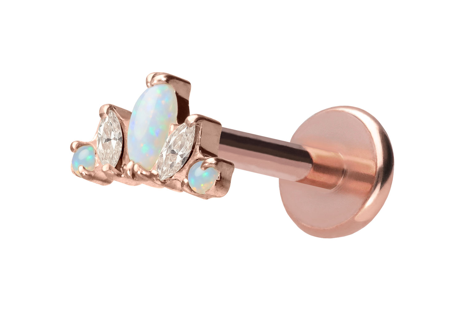 Titan Labret Piercing mit Push Fit LOTUSBLÜTE